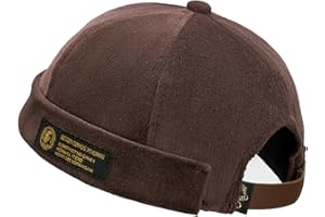 CLAPE Docker Cap Casquette sans Visiere Homme Femme Bonnet de Docker Marin Rolled Cuff Brimless Hat