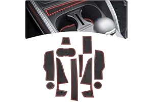 GIUD Audi Q2 2017 2018 2019 2020 2021 2022 Tapis Anti-dérapants, Anti-poussière pour Console Centrale Porte-gobelets, Accessoires Audi Q2 (Rouge)