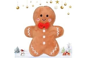 COLEESON Lebkuchen Kissen, 6 Zoll Weihnachtskissen Kuscheliges Plüschkissen, Weicher Weihnachtspuppe, Lebkuchenhaus Plüsch Puppe Ornament Weihnachts Dekoration Geschenk für Kinder Erwachsene