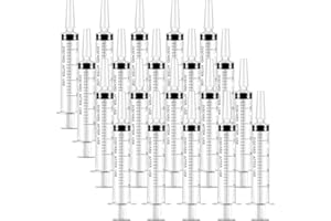 TAIXING 20Pcs 20ml Syringe, Liquid Measuring Syringe with Caps Feeding Syringe Sterile Packaged No Needle Plastic Syringes for Laboratory, Industry, Pet Feeding, Oil or Glue Applicator