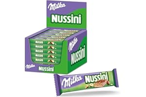 ‎MILKA Milka Nussini Riegel – Knusprige Waffelschnitte mit Haselnusscrème und Alpenmilch-Schokolade – 35 x 31,5g