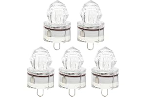 equlup 5 Pièces Lumière LED pour la Pêche sous-Marine Profonde Goutte Lumières étanche Diamant Forme LED Auto Ouvert Pêche sous-Marine Leurre Lumière
