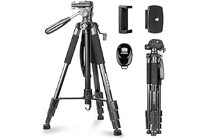 Treppiede - Sunfoto 160 cm Treppiedi Fotocamera Alluminio Compatto Treppiede Leggero Per Canon Nikon Sony Olympus DSLR DV Comprensivo di Borsa per il Trasporto, Supporto Cellulare