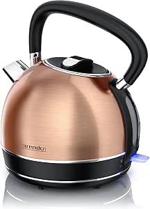 Arendo Wasserkocher Aus Edelstahl, Temperatureinstellung, Doppelwand, Warmhaltefunktion, 1,5 L
