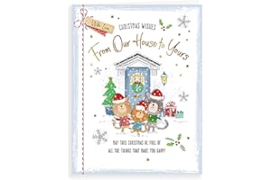 Piccadilly Greetings Character Christmas Card Our House To Yours - 8 x 6 inches