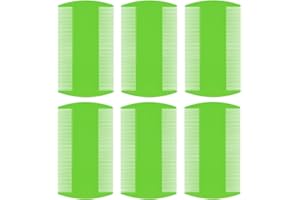 FOHOLA 6 Pcs Lice Combs, Nit Combs, Durable Double Sided Headlice Combs, Headlice Treatment for Adults, Kids, Pets (6PCS, Green)