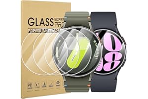 Diruite 4 Piezas Protector Pantalla para Samsung Galaxy Watch 7/6/5/4 44mm Cristal Templado HD Protector Reloj(Diámetro 41mm)