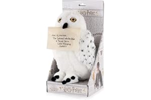 Play by Play Harry Potter - Peluche Hedwig Edvige Gufo Bianco con Busta Magnetica e Display 24cm - qualità Super Morbida
