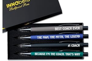 INNObeta Coach Gifts Ballpoint Pen Set of 4, Funny Coach Gifts Idea for Appreciation, Christmas, Birthday - Best Ever