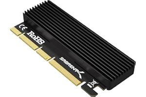 SABRENT Adaptateur SSD M.2 NVMe à PCIe avec dissipateur thermique en aluminium et tampon thermique, carte M.2 NVMe vers PCIE 3.0 X16/X8/X4, Prise en Charge du SSD M2 2230 2242 2260 2280 (EC-PCIE)
