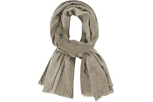DAMILY Hommes Mode Foulard Echarpe de Plissée Rayée Confortable Coton Lin Hiver Étoles Châle