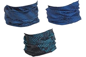Hilltop Lot de 3 écharpes multifonctions Echarpe tube pour homme, femme et enfant - Tour de cou moto - Cache-cou de sport - Lot de 3 modèles fashion