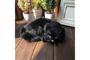 TXYFYP Realistic Sleeping Cat Soft Toy - Faux Plush Lifelike Feline Kitty - Emulation Pet for Photography Prop