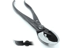 ROBIN'S GARDEN Podadora Concava de Corte Curvo para Bonsais Grado Profesional de 205mm - Aleación de Acero al Manganeso - Dureza Rockwell HRC 60 - Herramientas para Bonsais