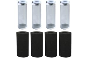 Zasvec 4 Piezas Protector Malla Filtro y 4 Piezas Esponja Filtro Protector de Filtro de Acuario Filtro Acuario Acero Inoxidable Esponja Filtro Acuario Protector del Filtro para Acuarios