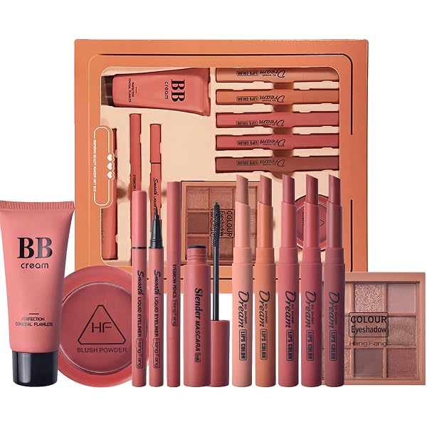8-teiliges Korean Make-up Set Für Frauen – Inkl. Lippenstift, Lidschatten, Rouge, Concealer & Mehr
