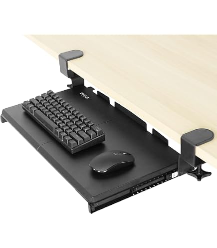 Plateau Clavier Réglable Sous Bureau VIVO - Montage Par Pinces, 68,1x27,9 Cm, Gain De Place Ergonomique - 10