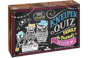 moses. Kneipenquiz - Family & Friends Spezial, Pub Quiz Spiel, Spiel für die ganze Familie in 3 Schwierigkeitsstufen, Allgemeinwissens-Quiz ab 12 Jahren mit 750 kniffligen Fragen