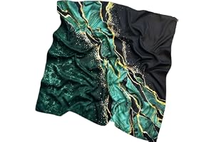 GIMIRO Scarf för damer, 70 x 70 cm, mjuk sjal i silkesimitation, blommig bandana och hundtandsmönstrad scarf för hals och hår