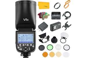 Godox V1S runde TTL-Kamera mit Blitzlicht + Godox AK-R1 Blitzkit Kompatibel für Sony-Kamera
