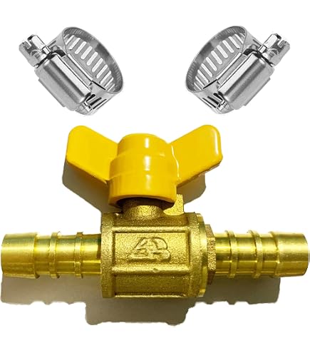 Lot De 2 Vannes à Boisseau Sphérique Laiton 19mm Avec 4 Pinces - Pour Eau, Air, Huile, Gaz - Poignée 180°, Installation Facile