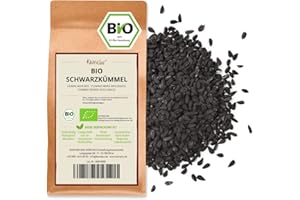 Kamelur 500g de cumin noir entier BIO - graines de cumin noir aromatiques sans additifs - véritable cumin noir BIO en emballage biodégradable