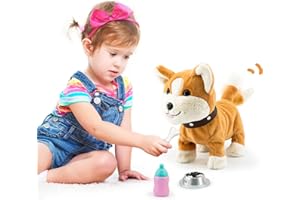 KOONIE Hund Spielzeug Kinder mit Funktion, Interaktives Spielzeug Hund der Läuft Und Bellt, Elektronische Haustiere Plüschtier Elektrischer Kuscheltier Geschenke für 2 3 4 5 Jahre Alte Mädchen Jungen