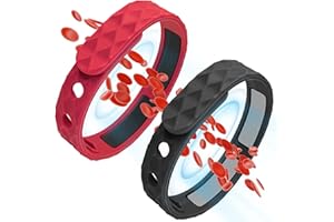 NIMEDALA Redup - Braccialetto con ioni negativi in silicone antistatico agli ioni negativi, per donne e uomini (nero+rosso)