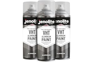 JENOLITE VHT Peinture Aluminium - Argent Mat - 3 x 400 ml (Résistant à la Chaleur 650°C - Pour Usage Automobile et Zones Exposées à la Chaleur Élevée - Résistant à la Rouille et à la Corrosion)
