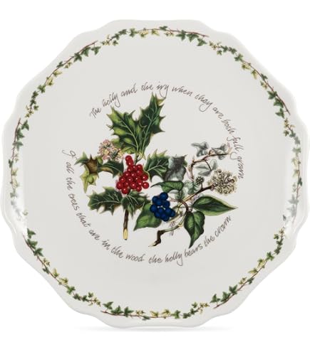 Piatto Da Portata Ovale In Ceramica Holly & Ivy 33 Cm, Multicolore, Lavabile In Lavastoviglie E Microonde