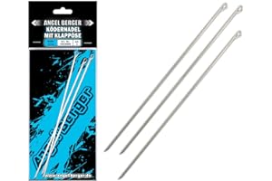 ‎ANGEL-BERGER Angel-Berger Ködernadel mit Klappöse 3 Stück Baiting Needle Köder Nadel Werkzeug Angeln