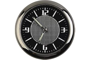 Oniissy Car Dashboard Clock, Any Sticker One-Button Start Electronic Quartz Clock, Sticky Timer Analog Watch, Suitable for Car, Home, Office, Workbench, Locker - Black