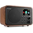 Audizio Vicenza Portable WiFi Internet Digital DAB+ Radio with Bluetooth, FM, Rechargeable, Wood Finish, 30 Station Presets, Colour Display, Remote - Ideal Home & Travel Audio System