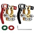 Battery Terminal Connectors 4 Way, 2 Pcs Quick Release Battery Terminals with wrench, Battery Terminal Connectors for Cars, Trucks, Ships, Mobile Homes 12/24V