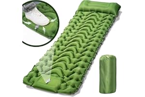 AONELAS Self Inflating Camping Mat, Camping Sleeping Mat with Pillow and Built-in Foot Pump, Ultralight Camping Mattress Durable Waterproof Sleeping Pad for Outdoor Hiking Travel Backpacking