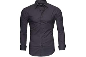 Kayhan Originale Uomo Camicia Slim Fit Facile Stiro Cotone Maniche Lungo S M L XL XXL 2XL - 6XL Modello London