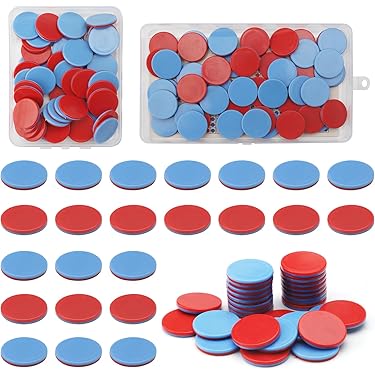 100 Stück Wendeplättchen Rot Blau - Mathe Rechenhilfe Für Kinder