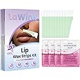 LaWink Lip upper Wax Strips Kit Facial Wax Strips Mouth hair removal 24 Strips 4 Calming Oil Wipes eyebrow waxing wax Depilatory tape for eyebrows Facial (Lip)