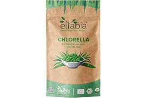 ELTABIA Pastiglie di clorella bio 200 g | 500 compresse da 400 mg ad alto dosaggio | qualità premium | 100% pura alghe senza additivi | parete cellulare rotto vegano