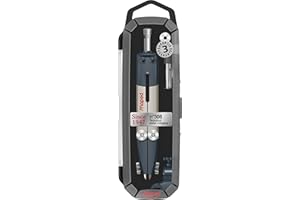 Maped - Compas Technique Métal N° 308 - Chape Métal Ergonomique - Tracés Précis et Stables - Gamme Since 1947 - Coffret Inclus - Garantie 3 Ans