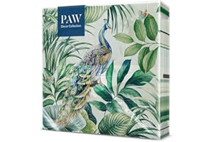 PAW DECOR COLLECTION PAW - Servilletas Papel 3 Capas (33 x 33 cm) I 20 Unidades I Diseño de Naturaleza I Servilletas Papel Decoradas para Cumpleaños, Fiesta, Decoupage I Color: Peacock