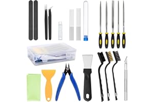 QITIXI:OU 31 Stück 3D Drucker Werkzeug Set, Entgrater 3D Druck, 3D Drucker Zubehör Pinzette, Cutter, Nadelfeilen, Reinigungsnadeln, Reinigungstuch, Schleifstäbe und Schnitzwerkzeuge