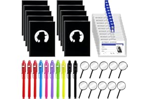 NICEWIN 40stk Detektive Spielzeug Kinder Set,Geheimstift mit UV-Licht&Notizbuch&Lupen &Detektivausweis mit Clip, Zauberstifte für Mitgebsel Kindergeburtstag Gastgeschenke Detektive Entdecker Rollenspiel