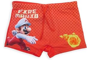 Fashion UK Costume Super Mario officiel Modèle Fire Mario Polyester Boxer Mare short de mer Orange Tailles enfant