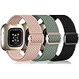 Epova Straps Compatible with Fitbit Versa 3 Straps/Fitbit Versa 4 Strap/Fitbit Sense Strap for Women Men, Soft Elastic Braided Nylon Sport Strap for Versa 3 /Versa 4 /Sense/Sense 2