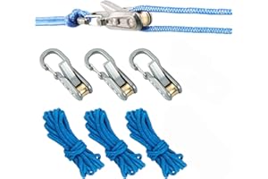 GENERIC Praisety Rope Adjuster – Outdoor Ropes Roller Cinching Tool with Rollercam Rope Roller Technology for Paracord and Guy Lines, 6 Pack
