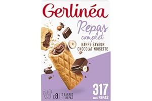 Gerlinéa - Barre Fourrée - Substitut de Repas Complet et Rapide - Saveurs : Chocolat Noisette - 208309