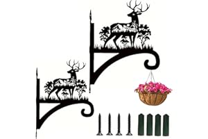 Zengjunwei 2pcs Supports Panier À Suspendre, Hanging Plant Holder, Supports Jardin Suspendus Cintres Pot Fleur Avec Vis, Pour Lanternes, Paniers Suspendus, Cages À Oiseaux (Élan)