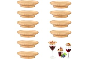 STFALI 10 adornos de madera para copas de vino, para postres, bebidas, accesorios para fiestas, comidas familiares y fiestas