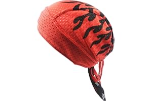 Ulalaza Atmungsaktiver Bandana-Hut Baumwolle Durag Headwrap Pirate Cap Skull Caps Herren Damen